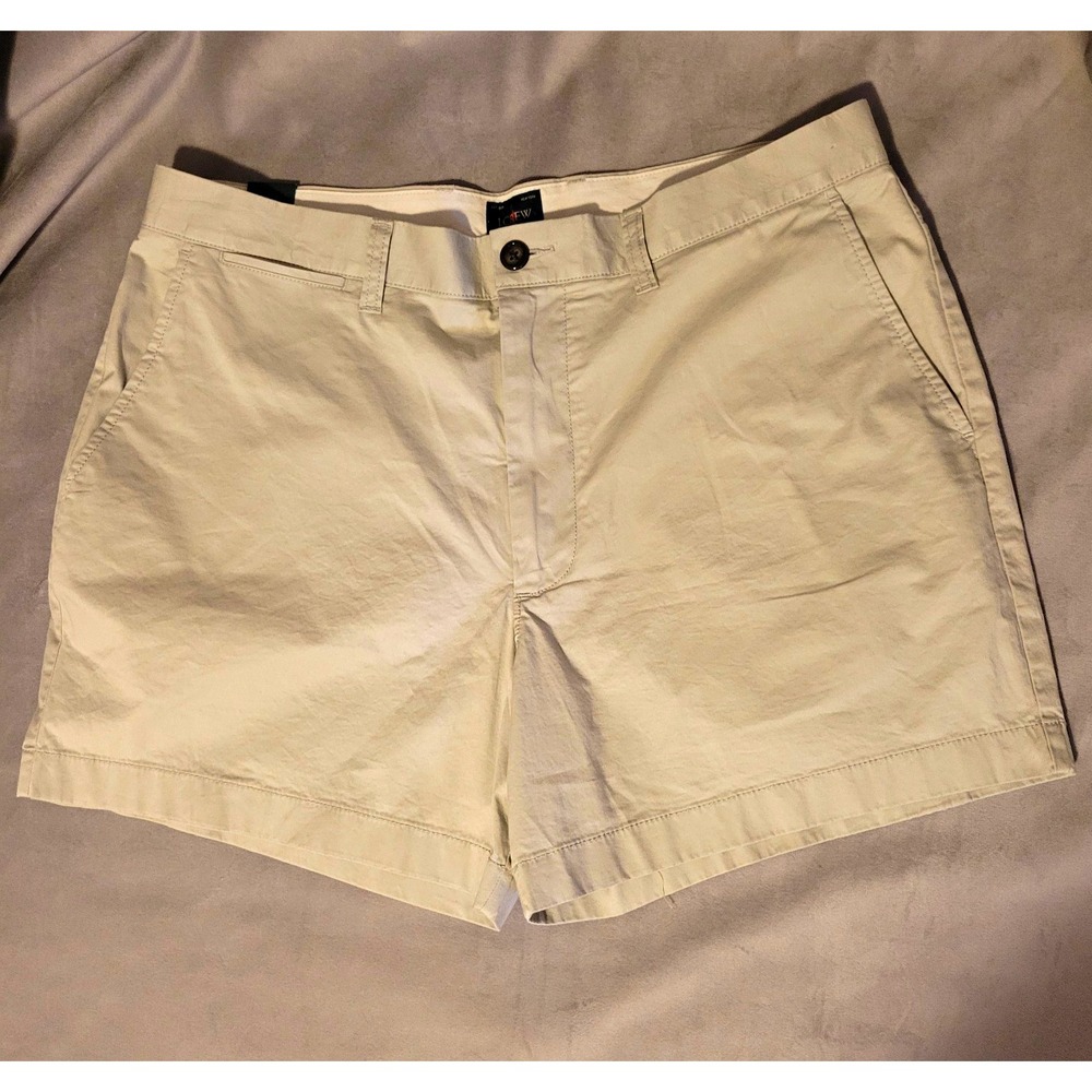 J.Crew Portside Beige Chino Shorts Cotton Elastane 5" Inseam Big & Tall NWT